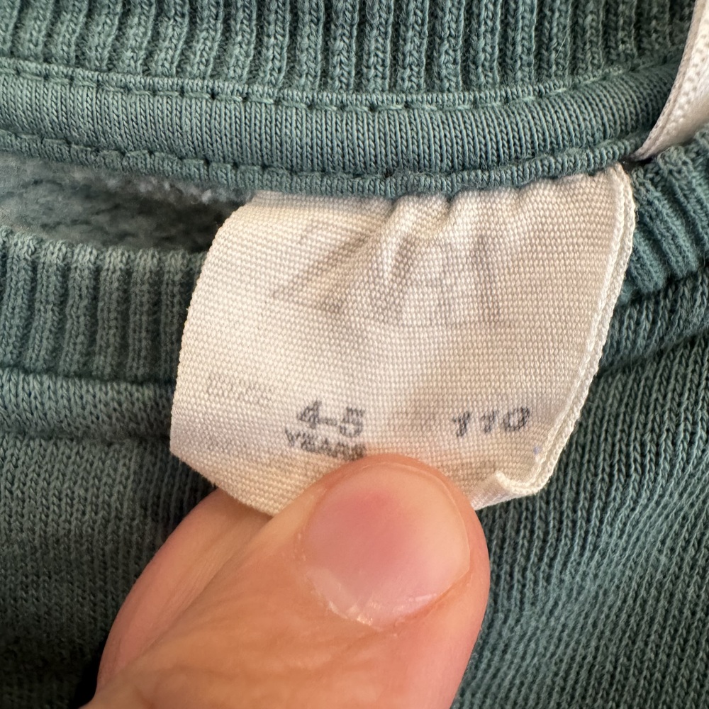 Zara Kids Free Spirit Childs Crewneck Sweatshirt Blue Green Size 4-5 - Picture 5 of 5
